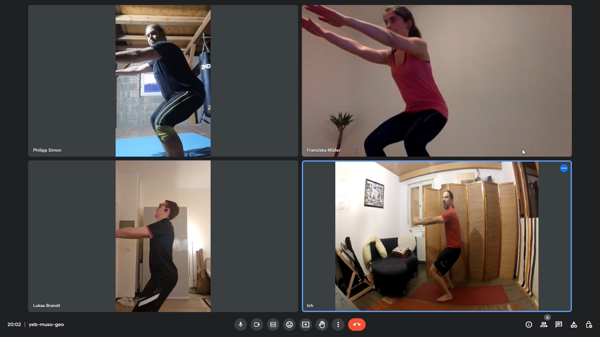 4x Kniebeuge Onlinekurs